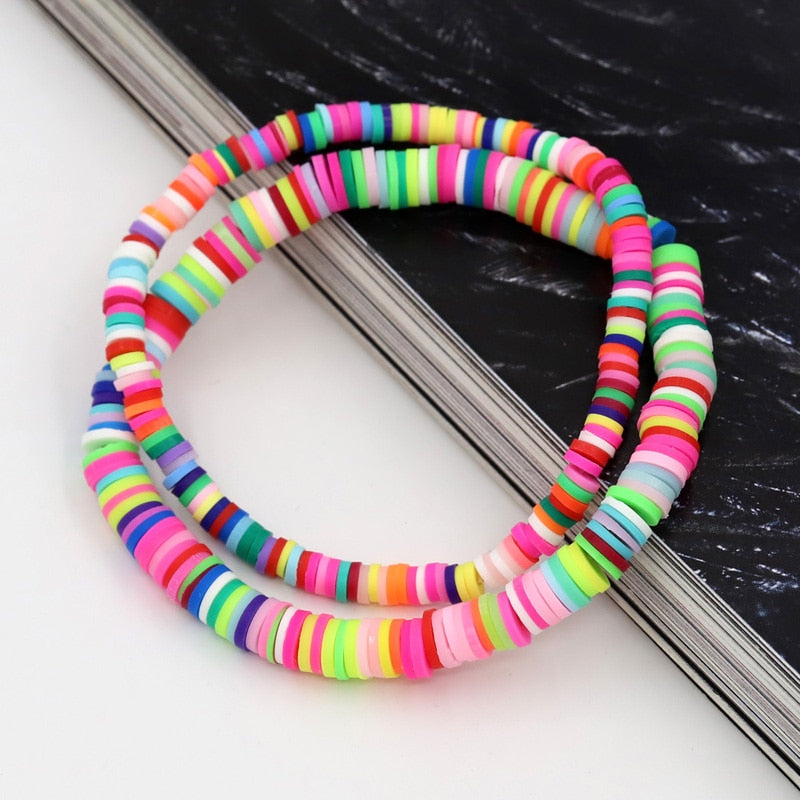 Women Bracelets  Combination Color Polymer Clay Wrist Jewelry Boho Bracelet Gift for  Friend Couple Bracelet