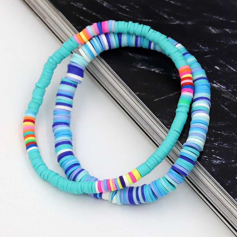 Women Bracelets  Combination Color Polymer Clay Wrist Jewelry Boho Bracelet Gift for  Friend Couple Bracelet