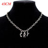 Women CRY BABY Pendant Necklace Set Streetwear Choker Jewelry Gothic Letter Necklace Collar Gato Collier Femme Necklace Gift