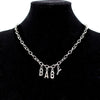 Women CRY BABY Pendant Necklace Set Streetwear Choker Jewelry Gothic Letter Necklace Collar Gato Collier Femme Necklace Gift