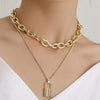 Women Choker Necklace Multi Layer Lover Lock Pendant Necklace Steampunk Padlock Chain Necklace Collier Couple Jewelry Gift