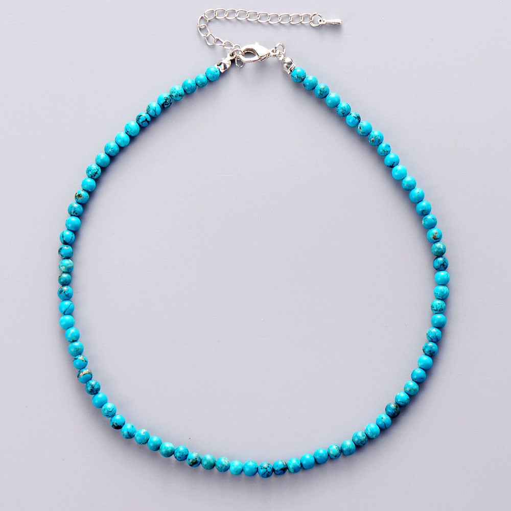 Women Chokers 4MM Natural Stone Choker Necklace 2021 Womens Simple Collar Necklace Neck Choker Steampunk Jewelry Dropship