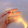 Women Chokers Necklace Trendy O-chain Metal Geometric Party Necklace Butterfly Bead Pendant Necklace Female Jewelry Accessories