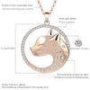 Women Crystal Cat Pendant Necklace Silvery Rose Gold Color pendentif Round Pet Pendant Necklace Long Chains Jewelry colgante