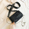 Women Diamond Handbags Shoulder Bags Rhinestone Wide Strap Chain Ladies Crossbody Bag Bling Female Purse