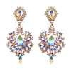 Women Drop Earrings Colorful Flower Big Brand Design Luxury Starburst Pendant Crystal Stud Gem Statement Earrings Jewelry Gifts