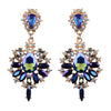 Women Drop Earrings Colorful Flower Big Brand Design Luxury Starburst Pendant Crystal Stud Gem Statement Earrings Jewelry Gifts