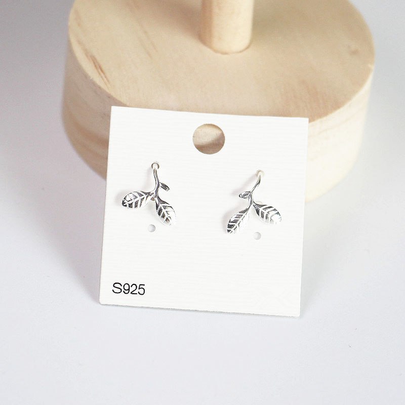 Women Earrings Simple New Leaves Classic S925 Sterling Silver Stud Earrings Fashion Party Jewelry Young Female Stud Earring 2020