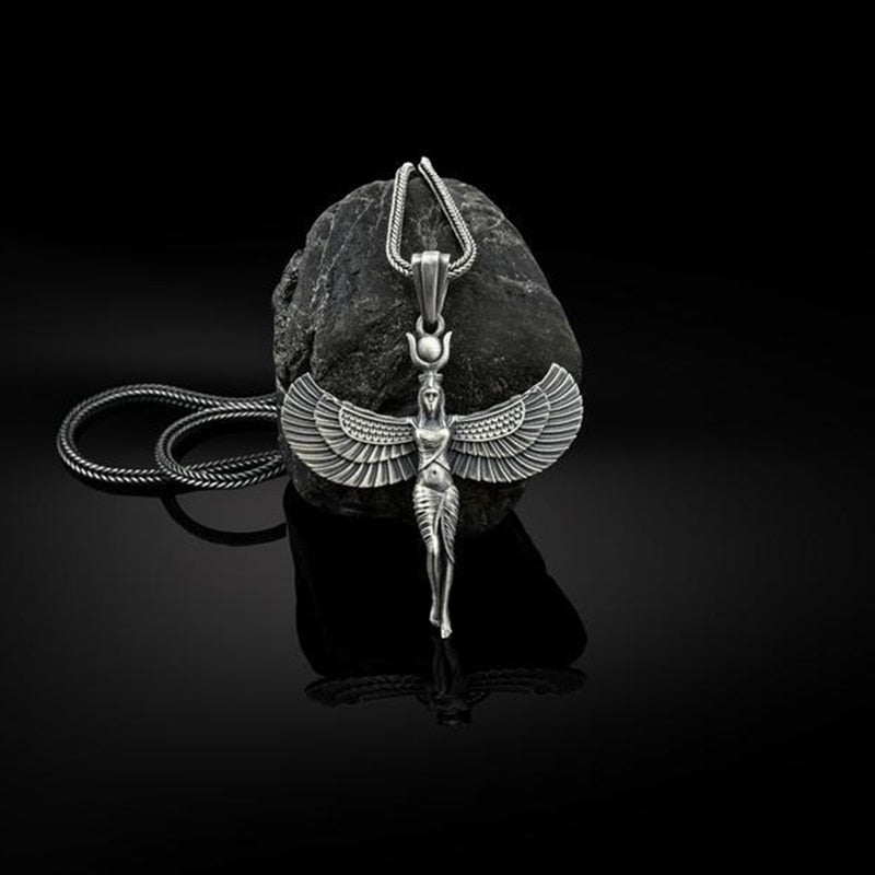 Women Egyptian Goddess Isis Choker Necklace Ancient Egypt God Collar Necklaces Women Men Neck Collars Silver Color Chain
