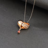 Women Gothic Vinage Rib Cage Necklace Skeleton Heart Punk Unique Heart Shape Pendant With Crystal Necklace Jewelry