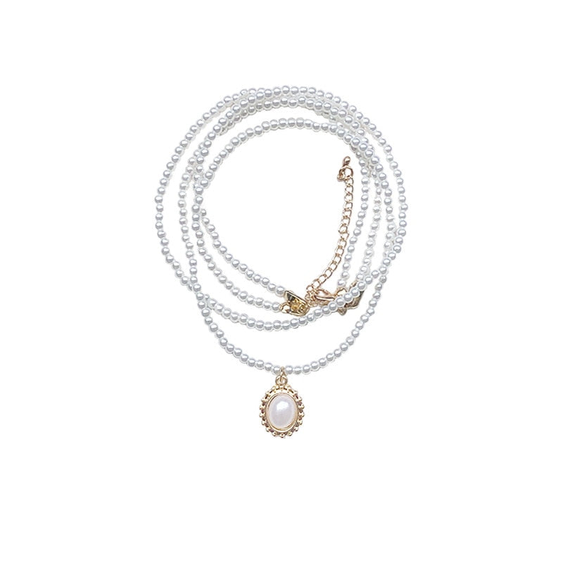 Women Vintage Pearl Necklace Party Necklace Elegant Chain Retro Accessories All Match Necklace Streetstyle Necklace