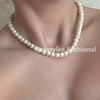 Women Vintage Pearl Necklace Party Necklace Elegant Chain Retro Accessories All Match Necklace Streetstyle Necklace
