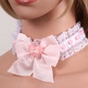 Women Girls Decoration Cute Lace Ruffle Bowknot Necklace Kawaii Pendant Choker Loli Band Strap Collar Necklace Cosplay Accessory