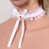Women Girls Decoration Cute Lace Ruffle Bowknot Necklace Kawaii Pendant Choker Loli Band Strap Collar Necklace Cosplay Accessory
