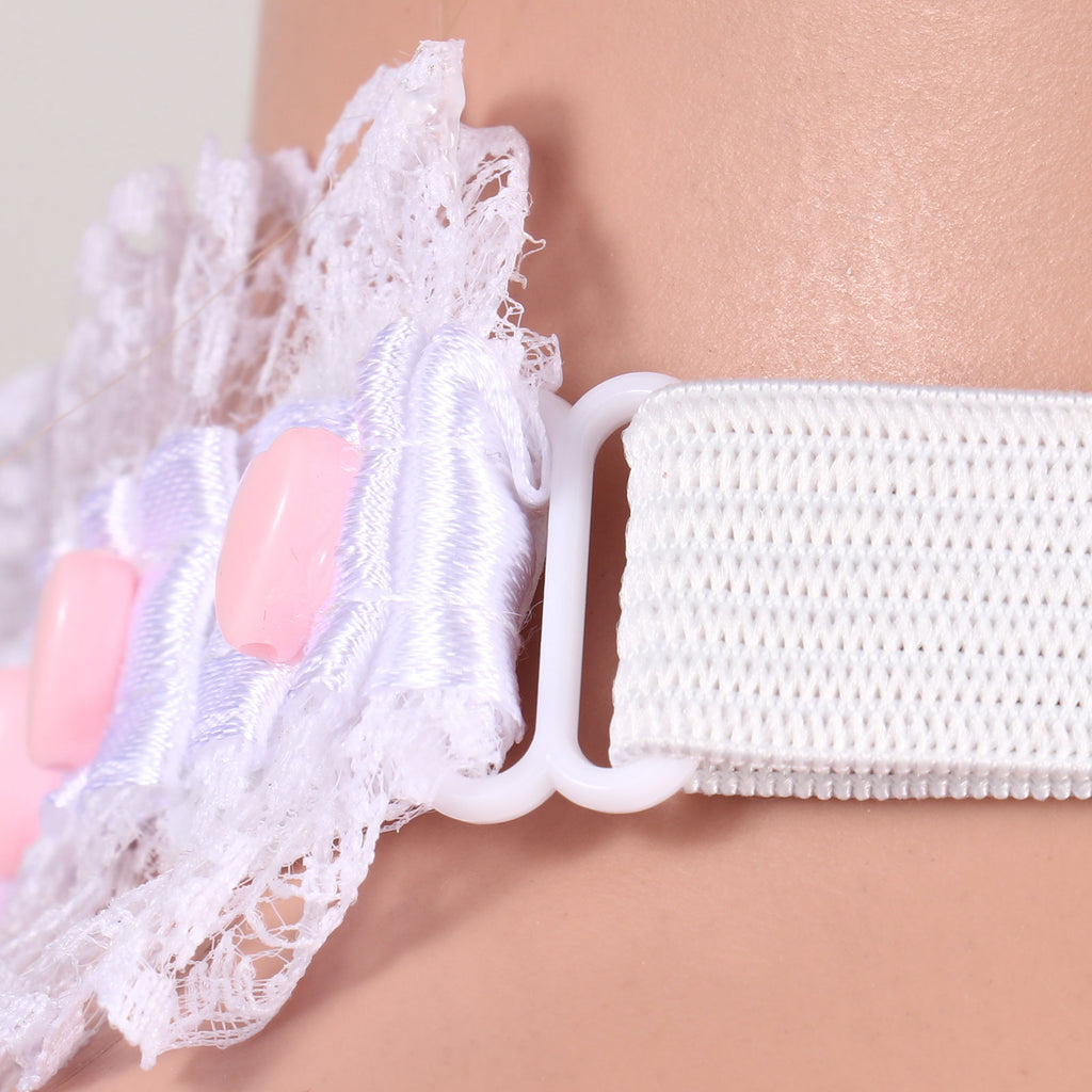 Women Girls Decoration Cute Lace Ruffle Bowknot Necklace Kawaii Pendant Choker Loli Band Strap Collar Necklace Cosplay Accessory