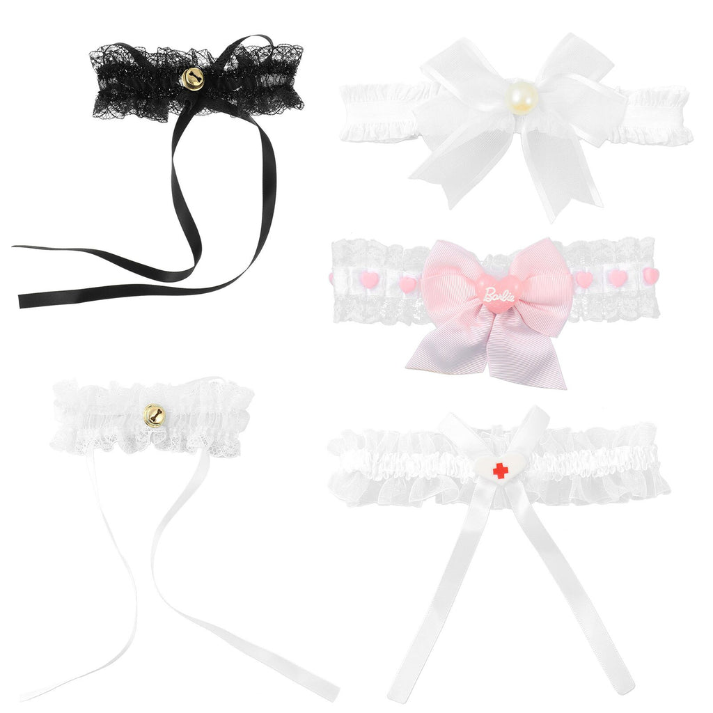 Women Girls Decoration Cute Lace Ruffle Bowknot Necklace Kawaii Pendant Choker Loli Band Strap Collar Necklace Cosplay Accessory