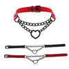 Women Gothic Choker Black Red Necklace Boutique PU Leather Collar Chains Maid Punk Cosplay Access Sex Toys