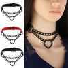 Women Gothic Choker Black Red Necklace Boutique PU Leather Collar Chains Maid Punk Cosplay Access Sex Toys