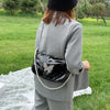 Women Handbag Butterfly Rhinestone Pearl Chain PU Shoulder Crossbody Bag Ladies Chain Shoulder Messenger Bag
