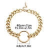 Women Hip Hop Circle Pendant Thick Chain Choker Necklace Jewelry Year Gift