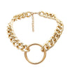 Women Hip Hop Circle Pendant Thick Chain Choker Necklace Jewelry Year Gift