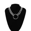 Women Hip Hop Circle Pendant Thick Chain Choker Necklace Jewelry Year Gift