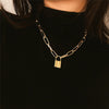 Women Hip-hop Rock Lock Necklace Punk Style Gothic Choker Necklace Collar Statement Pendant Necklace Collares de Moda 2021
