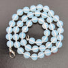 Women Jewelry Natural Stones 6 8 10MM Round Beads White Opalite Quartz Necklace