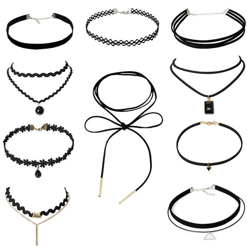 Women Lace Fiashion Choker 1 pc 4 pcs 6 pcs 8 pcs 10 pcs Lady Girl Necklace Bithday Gift