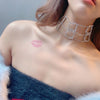 Women Letter Neck chain Rhinestone Chokers Necklaces BB Hyperbole Gothic Collar Jewellery Shining Gift