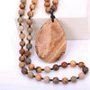 Women Long Necklace Ball Chain Water Drop Anime Pendant Men Fine Jewelry Crystal Power Stone Genuine Gem Female jade Gift Male