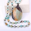 Women Long Necklace Ball Chain Water Drop Anime Pendant Men Fine Jewelry Crystal Power Stone Genuine Gem Female jade Gift Male