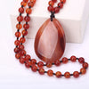 Women Long Necklace Ball Chain Water Drop Anime Pendant Men Fine Jewelry Crystal Power Stone Genuine Gem Female jade Gift Male