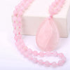 Women Long Necklace Ball Chain Water Drop Anime Pendant Men Fine Jewelry Crystal Power Stone Genuine Gem Female jade Gift Male