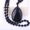 Women Long Necklace Ball Chain Water Drop Anime Pendant Men Fine Jewelry Crystal Power Stone Genuine Gem Female jade Gift Male