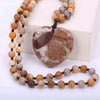 Women Long Necklace Ball Chain Water Drop Anime Pendant Men Fine Jewelry Crystal Power Stone Genuine Gem Female jade Gift Male