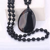 Women Long Necklace Ball Chain Water Drop Anime Pendant Men Fine Jewelry Crystal Power Stone Genuine Gem Female jade Gift Male