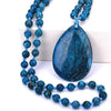 Women Long Necklace Ball Chain Water Drop Anime Pendant Men Fine Jewelry Crystal Power Stone Genuine Gem Female jade Gift Male