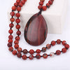 Women Long Necklace Ball Chain Water Drop Anime Pendant Men Fine Jewelry Crystal Power Stone Genuine Gem Female jade Gift Male