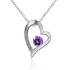 Women Love Pendant Necklace 925 Sterling Silver AAA Cubic Zircon Crystal Heart Pendant Necklace Lady Jewelry Accessories