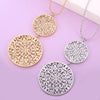 Women  Pendant &amp; Necklacec  Cubic Zirconia In Hollow Round Box Silver Color &amp; Gold Women Gift Necklace XL04379