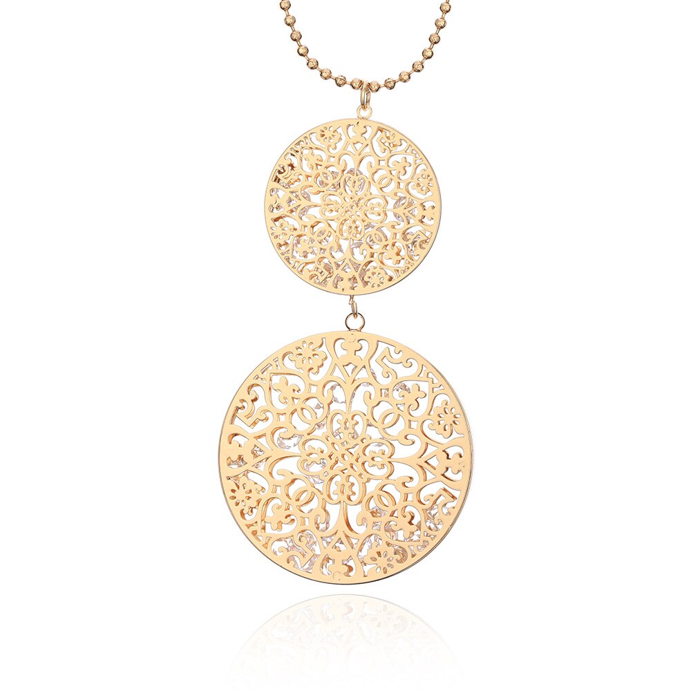 Women  Pendant &amp; Necklacec  Cubic Zirconia In Hollow Round Box Silver Color &amp; Gold Women Gift Necklace XL04379