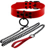 Women Man Dark Black Punk Gothic Sexy Rivet Alternative metal Slave PU Leather Collar Traction Rope Chain Bondage Necklace