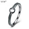 Women Men Finger Ring Black Color Plated fit Wedding Party Engagement Rings Jewelry Bijoux