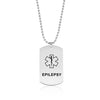 Women Men Necklace Heart Dog Tag Pendant for Medical Alert ID Necklaces ICE SOS Jewelry EPILEPSY DIABETIC