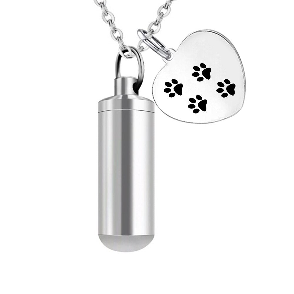 Women Men Pet Urn Jewelry Stainless Steel Urn Necklace for Ashes Memorial Keepsake Cremation Pendant & Fill Kits