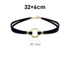 Women Minimalism Jewelry Black Flannel Hollow Alloy Ring Pendant Chokers Gothic Hip-hop Party Necklace Gift