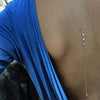 Women Multi layer Long Necklace Body Sexy Chain Bare Back Gold Silver Color Crystal Rhinestone Pendant Chain Necklace