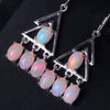 Women Natural Color Opal Gem Stone Drop Earrings Eardrop Genuine 925 Sterling Silver Fine Jewelry ZHHIRY