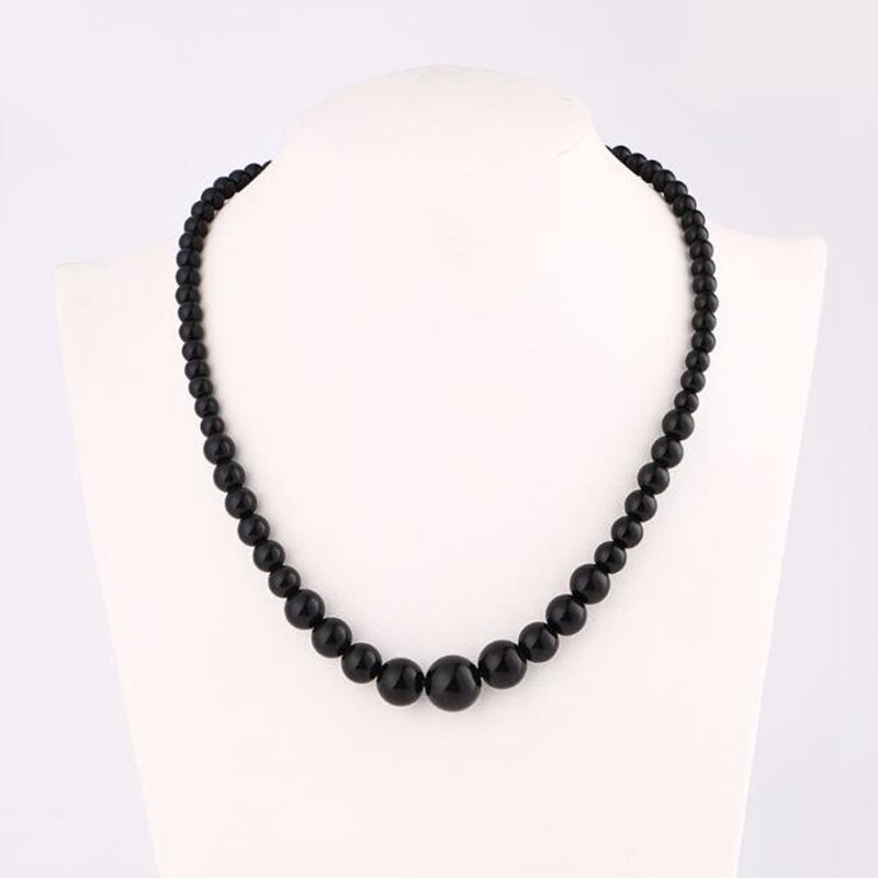 Women Natural Stone Necklace Blue Beads Choker Clavicle Chain Female Crystal Stone Vintage Necklaces Jewelry